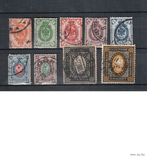 Россия-1902 (Заг.66-75)  гаш.  , Стандарт, 13-й выпуск,  ВЗ(верт.),(полная серия)(4)