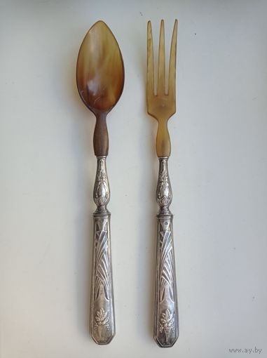 Набор для перемешивания салата Франция серебро