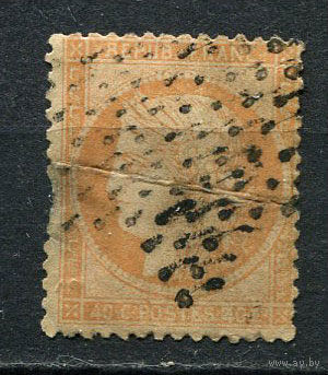 Франция - 1870 - Богиня урожая и плодородия Церера 40c - (есть тонкое место) - [Mi.35] - 1 марка. Гашеная.  (Лот 108BZ)