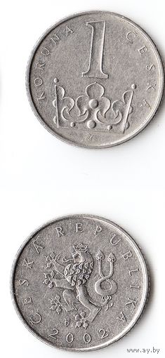 1 крона Чехия 2002 года
