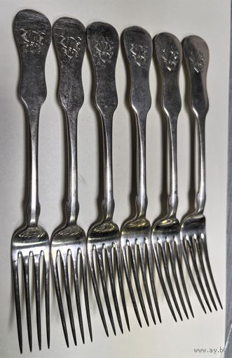 Вилки серебряные. 6 штук Очень хорошее состояние..