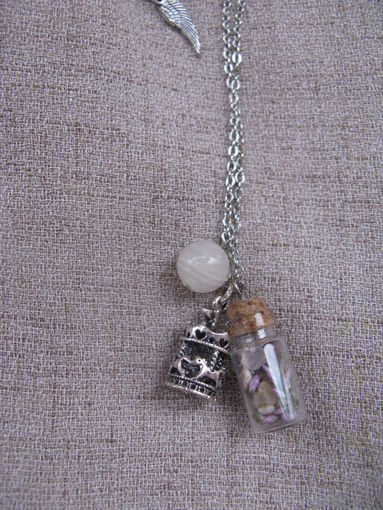 Подвеска с бутылочкой  и ониксом