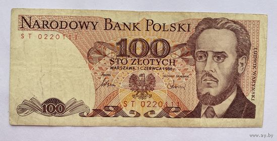 100 злотых 1986 г., Польша