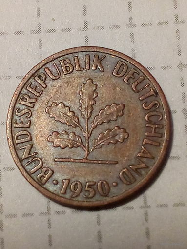 1 Пфенниг ФРГ 1950 год J