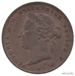 Бейливик Джерси. 1/24 шиллинга 1877 Н. Королева Виктория. Нечастая (336000 шт.).