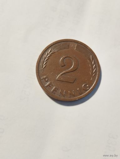2 пфеннига 1965 г. J. Германия