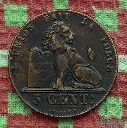 Бельгия 5 центов 1835 года. Лев. Предложи свою цену или обмен!