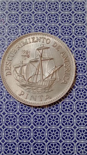Куба 1 песо 1981 парусник Пинта