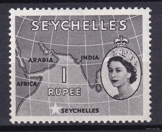 114.BrKSe. Великобритания. Колонии. Сейшельские острова. Елизавета II. Местные мотивы. 1R. 1954 г. Mi.#184. MNH.