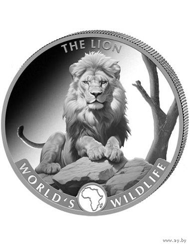 Конго 20 франков 2025 Лев Дикая природа Серебро 9999