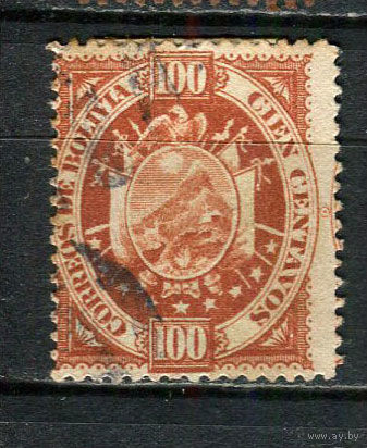 Боливия - 1894 - Герб 100С - [Mi.44II] - 1 марка. Гашеная.  (Лот 34GM)-T2P57