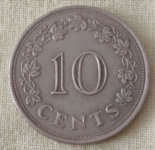 Мальта. 10 центов 1972 года.