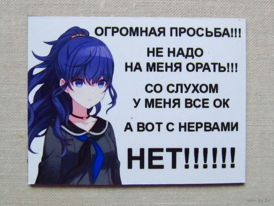Магнит на холодильник Магнитик на холодильник Не надо на меня орать!  Размер 50 * 65 мм