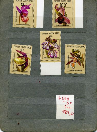 СССР, 1991, ОРХИДЕИ,  серия 5м  (на "СКАНЕ" справочно приведены номера и цены по ЗАГОРСКОМУ))
