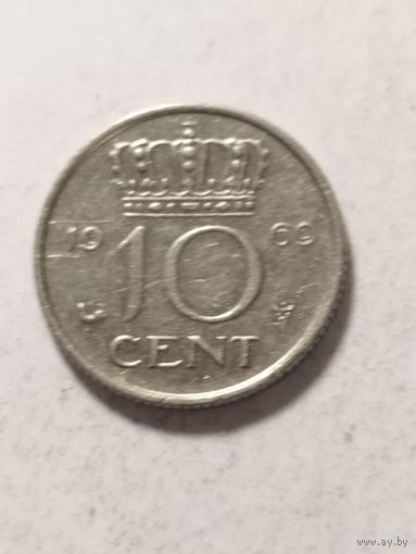 Нидерланды 10 центов 1969
