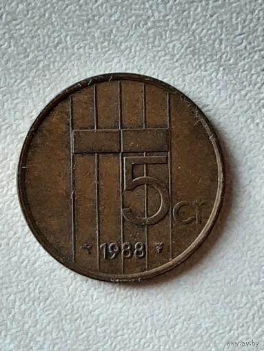5 центов Нидерланды 1988
