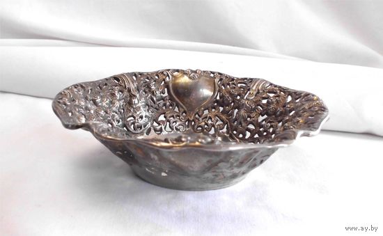 Ваза для печенья Печенница Конфетница 15 х 13 Серебрение 01