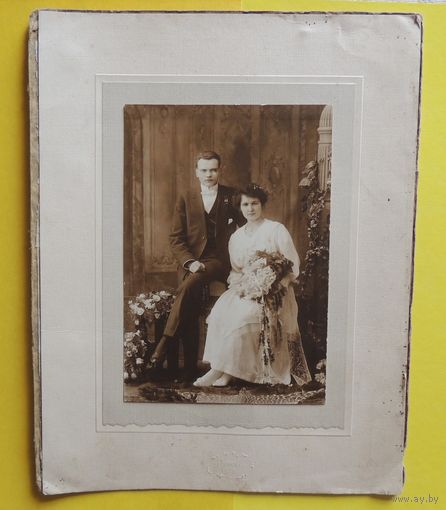 Фото большое "Свадьба", до 1917 г., 16*12 см