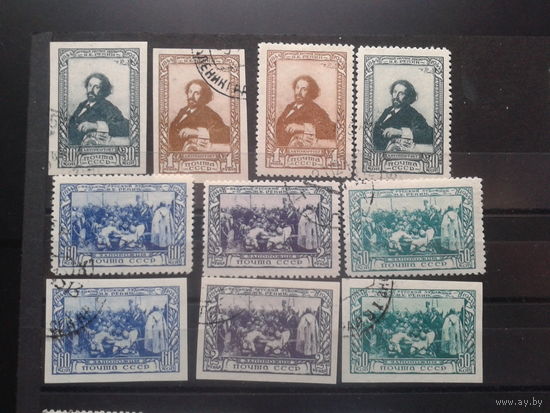 1944, Репин, живопись,  с зубцами и без, полная серия