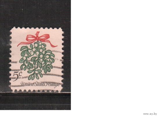США-1964, (Мих.870) , гаш. , Рождество, Флора,