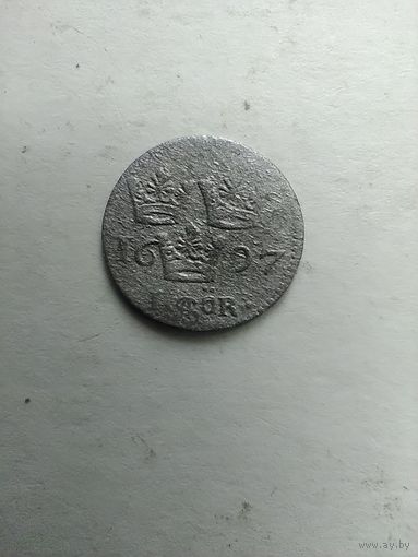 1 эре. 1697 г. Швеция. Карл ХII