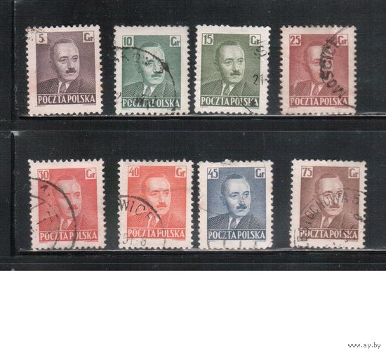 Польша-1950,(Мих.671-678) гаш. , Стандарт, Личности, Президент(полная серия)