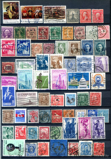 Марки разных стран 1 - 65+ марок - гашёные. #O-W-88-B-1