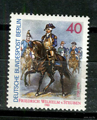 Западный Берлин - 1980 - Генерал Фридрих Вильгельм фон Штойбен - [Mi. 628] - полная серия - 1 марка. MNH.  (Лот 40JD)-TG2P3