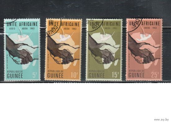 Гвинея-1963,(Мих.200203)  гаш.  , Дружба народов (полная серия)