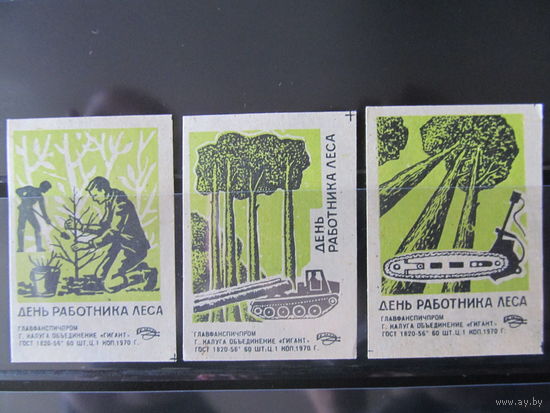 Спичечные этикетки.1970.День работника леса