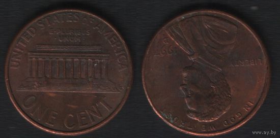 США km201b 1 цент 1997 год (D) (_5 ТОРГ ЛЮБОЙ