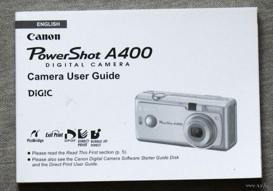 Инструкция к фотоаппарату Canon Powershot A400