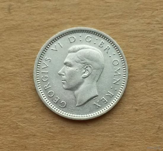 Великобритания, 3 пенса 1940 г., серебро 0.500, Георг VI (1936-1952)