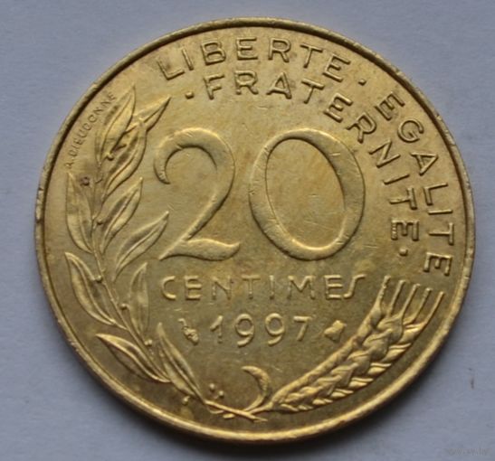 Франция, 20 сантимов 1997 г.