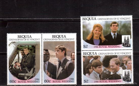 Гренадины-Сент Винсент (Бекия)-1986,(Мих.200-203)  ** , Личности, Королевская семья, Принц (полная серия)(2)