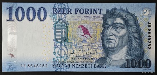 Венгрия 1000 форинтов 2021 года. Тип Р-203с. Состояние UNC