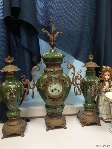 НАБАР набор каминных часов с вазами 1910г