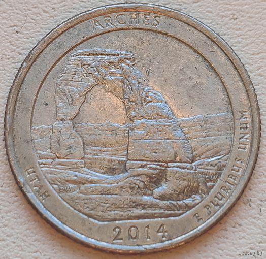 США 25 центов (квотер) 2014 P Arches Utah
