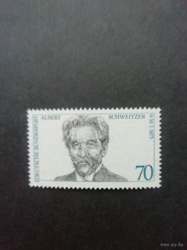 ФРГ 1975 Марка из серии из "Знаменитые люди Германии: Швейцер" (чистая**) Mi.830 каталог 2.50 евро