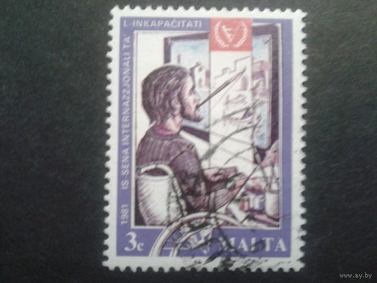 Мальта 1981 художник-инвалид