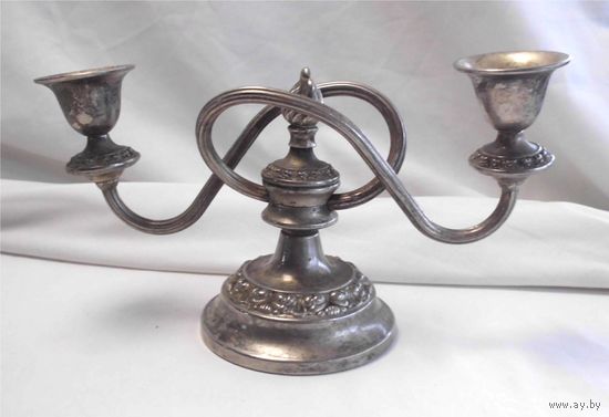 Подсвечник на две свечи Серебрение 02