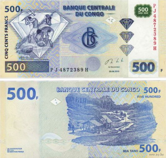 Конго 500 франков 2022 год UNC