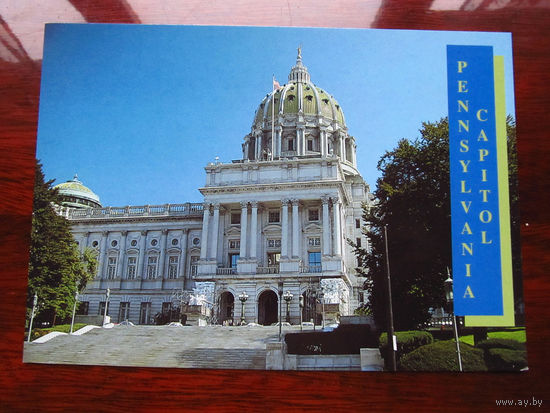 С005-3065 Открытка Pennsylvania Capitol Капитолий Пенсильвания США Конец 1990-х – начало 2000-х Подписана