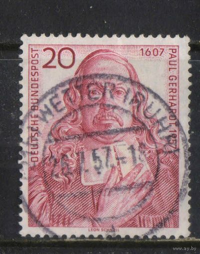 Германия ФРГ 1957 350 летие лютеранского теолога Пауля Герхардта #253