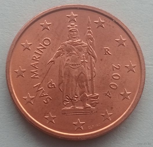 Монета Сан-Марино 2 евроцента 2004 года