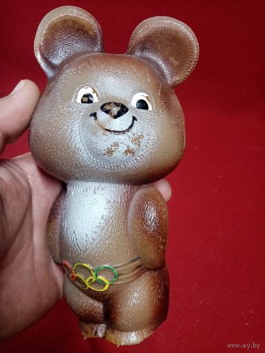 С рубля без мц. мишка олимпийский, резина. 16х7.5см. СССР