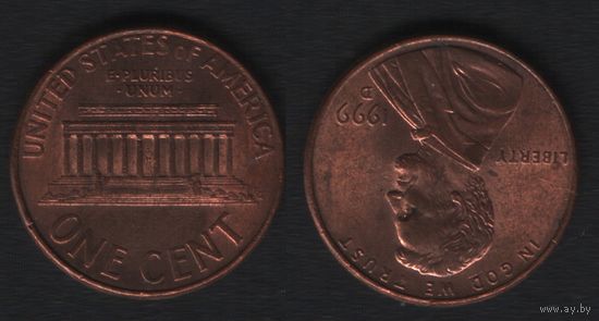 США km201b 1 цент 1999 год (D) (_5 ТОРГ ЛЮБОЙ