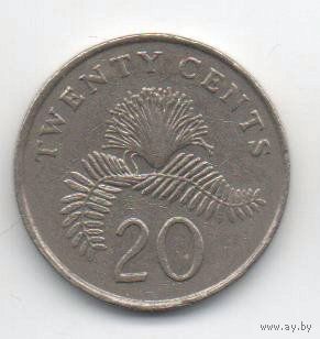 20 центов  1993 Сингапур.