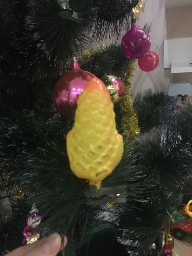 Елочная игрушка "ШИШКА" на прищепке 50-е года