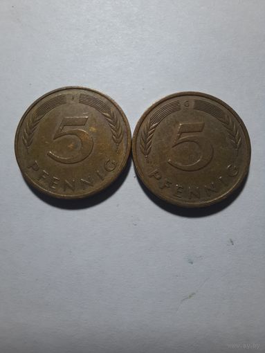 ФРГ  5 пфеннигов  1978 G . J .